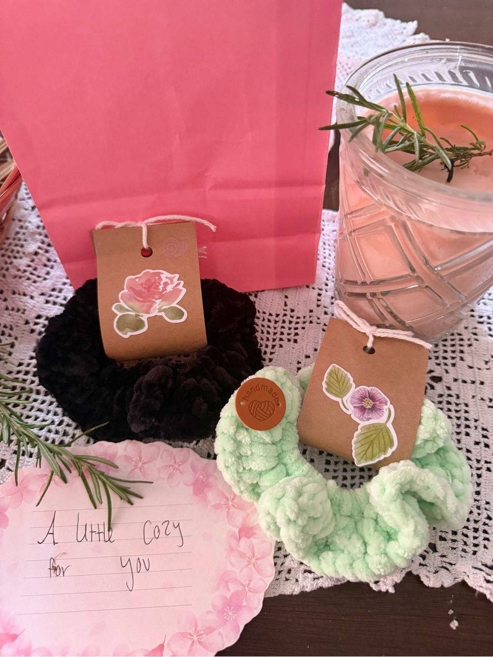 ✨ Handmade Cozy Velvet Scrunchies - Set of 2 ✨